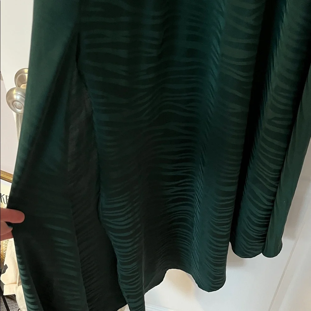 Ronny Kobo Collection Deep Green Long Sleeve Dress M animal print